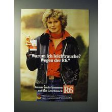1977 Reemtsma R6 Cigarette Ad - in German