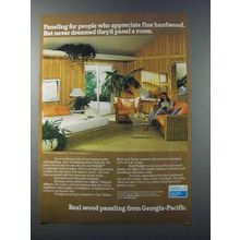 1981 Georgia-Pacific Firelight Oak Paneling Ad