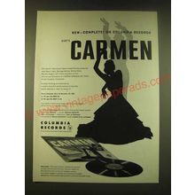 1951 Columbia Records Ad - complete on Columbia Records Bizet's Carmen