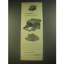 1958 Imperial 66 Typewriter Ad - Only Imperial is completely unit-built