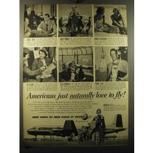1950 Douglas Aircraft Ad - Americans just naturally love to fly