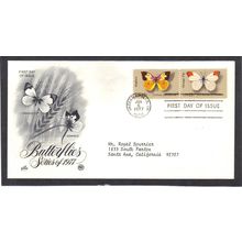 FDC Art Craft 1714-1715 13c Butterflies (Cachet-Typed/A) CV41851