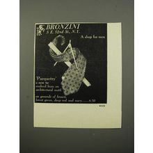 1950 Bronzini Parquetry Tie Ad - Evolved from an architectural motif