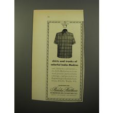 1950 Brooks Brothers Shirts and Trunks Advertisement - India Madras