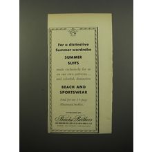 1950 Brooks Brothers Summer Suits, Beach and Sportswear Advertisement