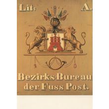 Posthausschild Hamburg 1835 German Post Office Sign Postcard