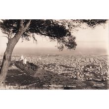 Barcelona Tibidabo Vertigo View Vintage Aerial Spanish Real Photo Postcard