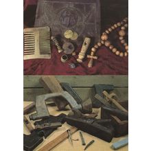 Mary Rose Ship Carpentry Antique Ruler Mallet Nails 2x Postcard s