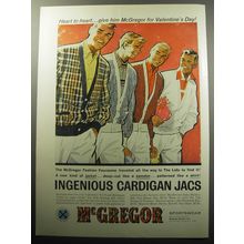 1957 McGregor Cardigan Jacs Ad - Heart to heart.. give him McGregor
