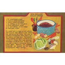 New England Boiled Dinner Recipe Cookery Rare Postcard