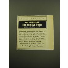 1959 The Harrison Hot Springs Hotel Ad - The luxury resort of the north-west