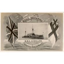 HMS Achilles Rule Britannia Military Ship Real Photo WW1 Postcard