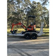 Excavator & Trailer Package 2 Ton with Auger & Rock Breaker