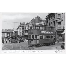 Greenwich Tram in 1951 by Rum Advertising London Photo Postcard