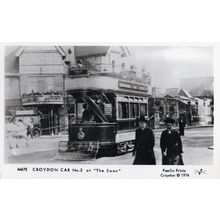 Croydon Bus Tram at The Swan Hotel London Photo Postcard