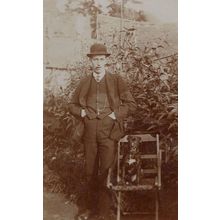 Millwall Hard Tough Man & Dog Real Photo 1912 Old Postcard