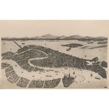 Aerial Amazing Photo Map Of Venice Italy Antique Old Postcard