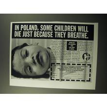 1992 Christian Children's Fund Ad - In Poland, Some Children will die