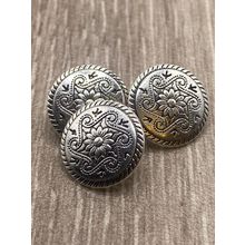 15mm Shank Buttons Antique Silver Flower Metal Sewing Coat Jacket Replace