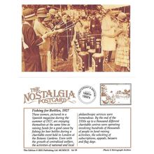 Postcard Fishing for Bottles London Botanic Gardens 1927 Fund Raising Nostalgia
