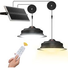 Solar Pendant Lights Indoor Outdoor 2 Pack, Daytime Dimmable 120LED Cool/Warm Wh