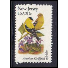 1982 20c Birds/Flowers of New Jersey Fine MNH Dry Gum V1528 (9)