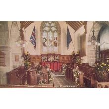 Saint Pierre Church Interior Guernsey Postcard