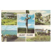 CALDEY ISLAND, PEMBROKESHIRE MULTIVIEW..used vintage postcard 1968 postmark =