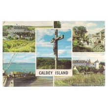 CALDEY ISLAND, PEMBROKESHIRE MULTIVIEW..used vintage postcard 1968 postmark #