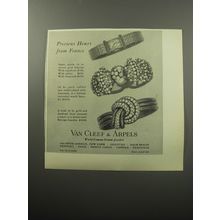 1951 Van Cleef & Arpels Watches Ad - Precious hours from France