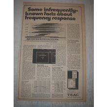 1973 TEAC Tape Decks Ad - Some infrequently-known facts about frequency response