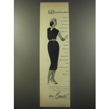 1956 Henri Bendel Fashion Advertisement - 60 sparkling years