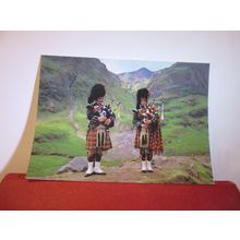 PIPERS IN GLENCOE, ARGYLL, SCOTLAND unused vintage postcard J Arthur Dixon =