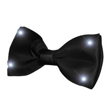 Black Bow Tie with White LED Lights