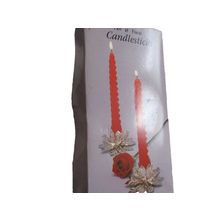 Ed's Variety Store Vintage Pair of Floral Candlesticks Holders