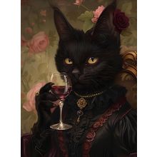 Sophisticated Cat Lady Wall Art Regal Black Cat Art Print Cat In A Dress Print P