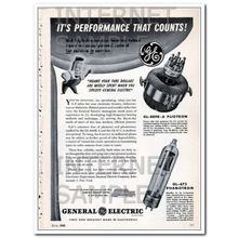 GENERAL ELECTRIC COMPANY 1948 tubes performance that counts vintage ad