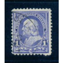 Used 247 1c Benjamin Franklin Barely Clears M02687