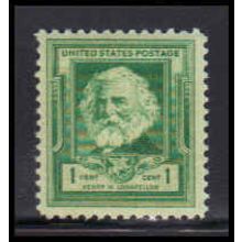 864 1c Henry Longfellow Fine MNH KA2504