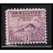 752 3c Washington's Hdqs Barely Clears MNH O4859