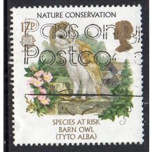 GB 1986 Europa: Nature Conservation - Species at Risk - Barn Owl 17p Used