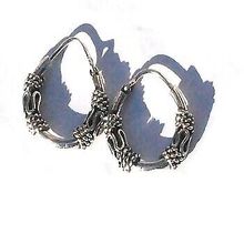 Sterling Silver 18mm Bali Style 4 coils and 2 S waves Hoop Earrings