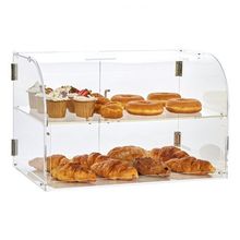 Pastry Display Case, 2-Tier Commercial Countertop Bakery Display Case, Acryl...