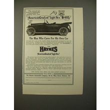 1914 Haynes Six Car Ad - Cares for His Own Car