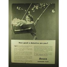 1945 Ansco Supreme Film Ad - How Good a Detective?
