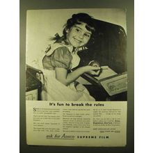 1945 Ansco Supreme Film Ad - Fun To Break the Rules