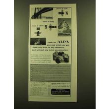 1956 Alpa Camera Ad - Shoot it Wide Shoot it Long