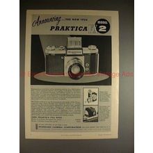 1956 Praktica FX2 Camera Ad - Announcing Model 2, NICE!