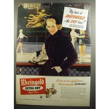 1951 Rheingold Beer Advertisement - Elise Gammon - Ice Skating