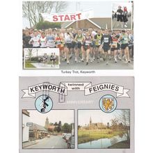 Turkey Trot Fun Run Keyworth 2x Nottingham Postcard s